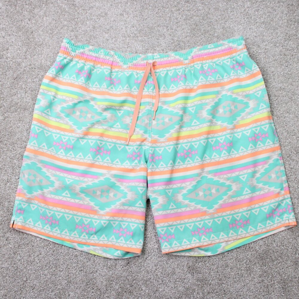 Men's Mint Aztec Print Swim Trunks